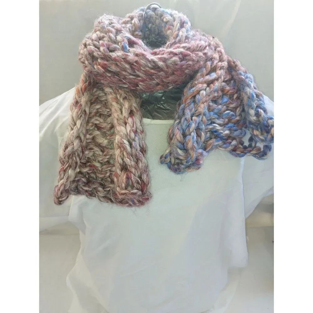 Handmade Womens Acrylic Knit Multicolor Scarf